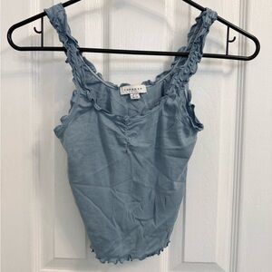 Topshop Light Blue Ruffled Camisole